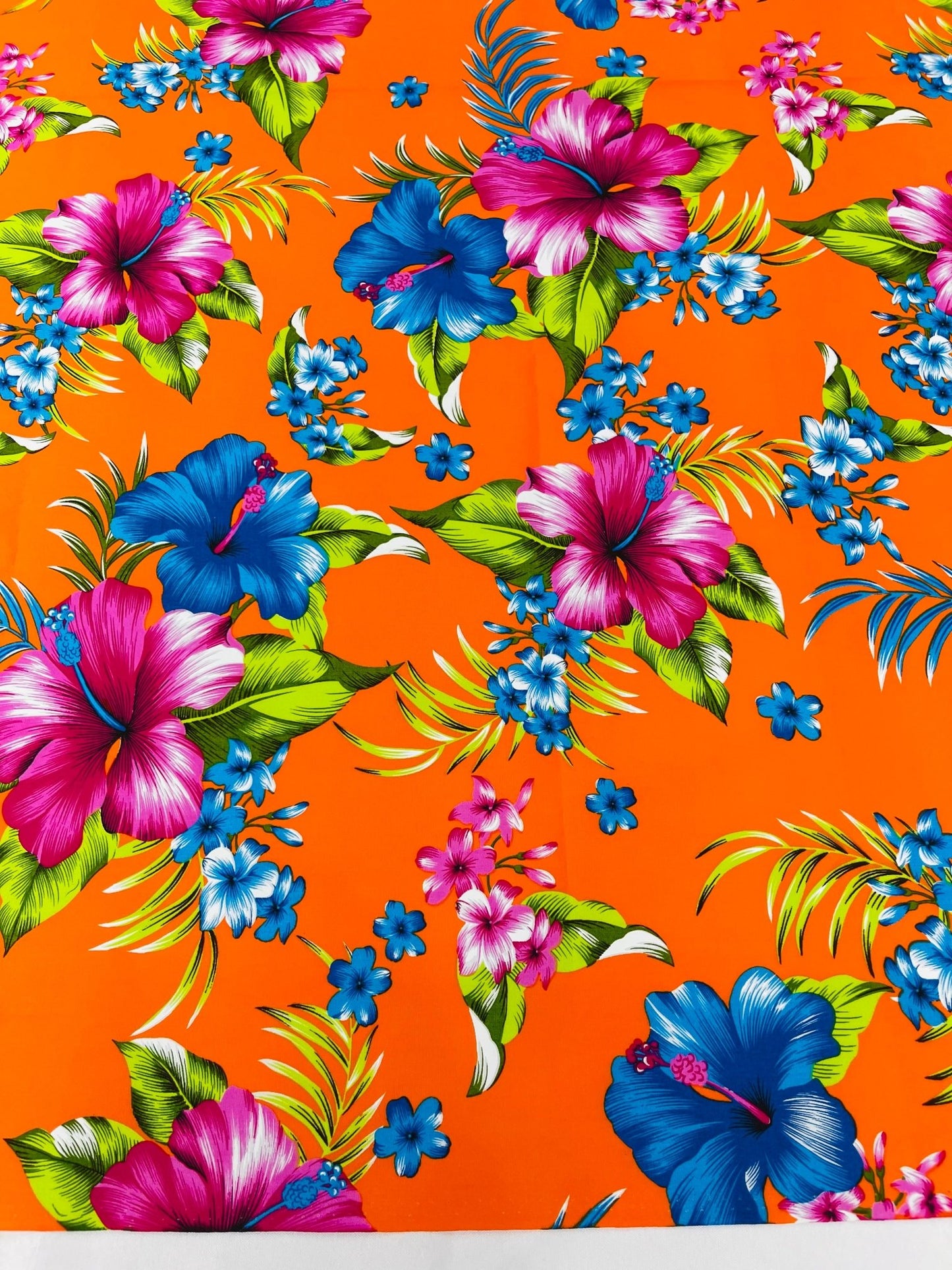 Multi Color Hawaiian Hibiscus Floral Fabric| New Creations Fabric & Foam Inc. - New Creations Fabric & Foam Inc
