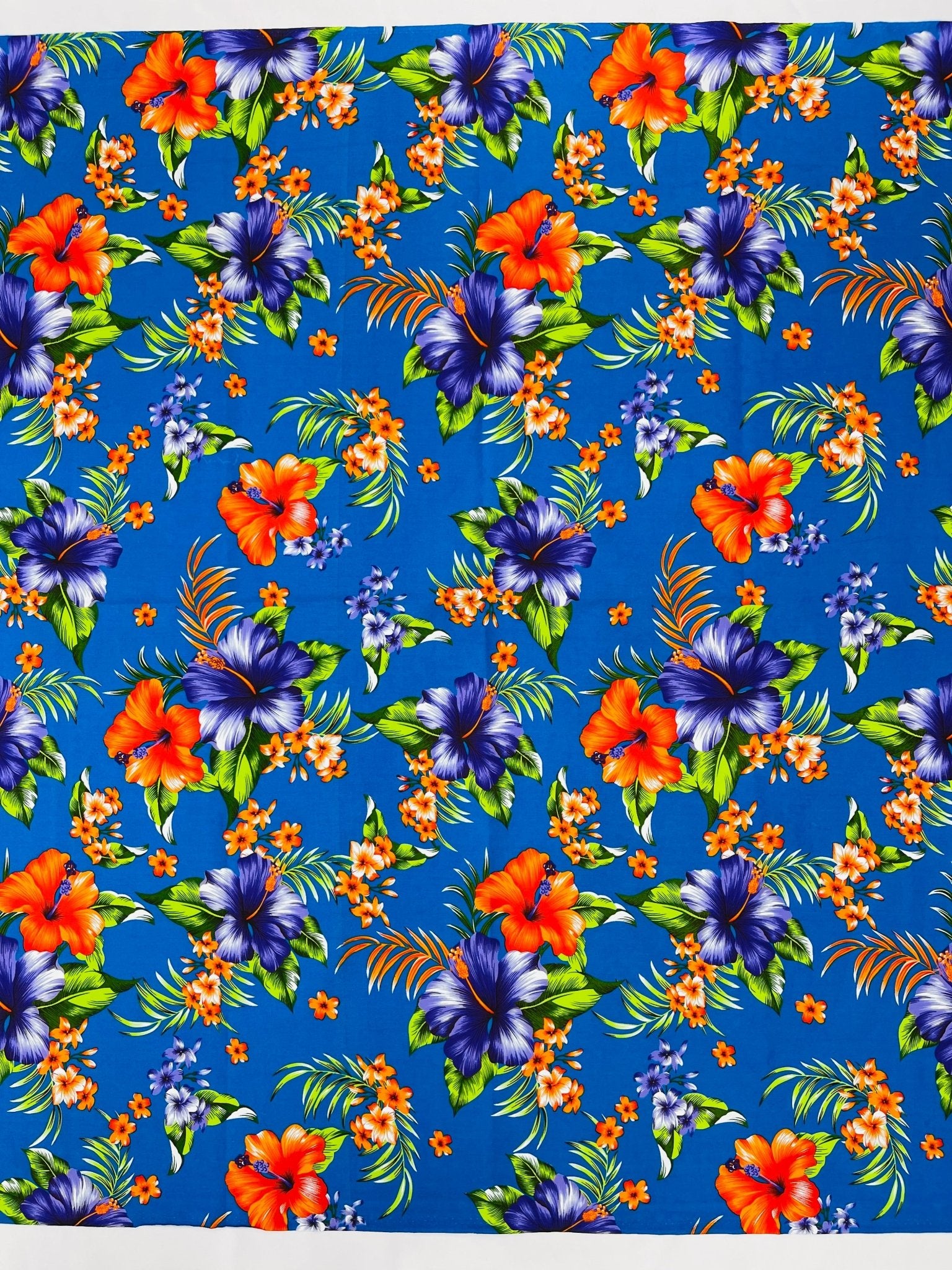 Multi Color Hawaiian Hibiscus Floral Fabric| New Creations Fabric & Foam Inc. - New Creations Fabric & Foam Inc