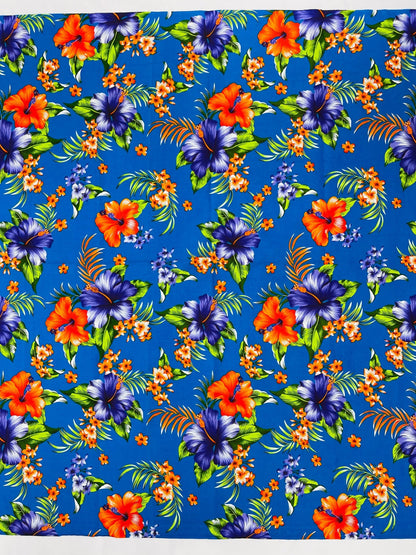 Multi Color Hawaiian Hibiscus Floral Fabric| New Creations Fabric & Foam Inc. - New Creations Fabric & Foam Inc