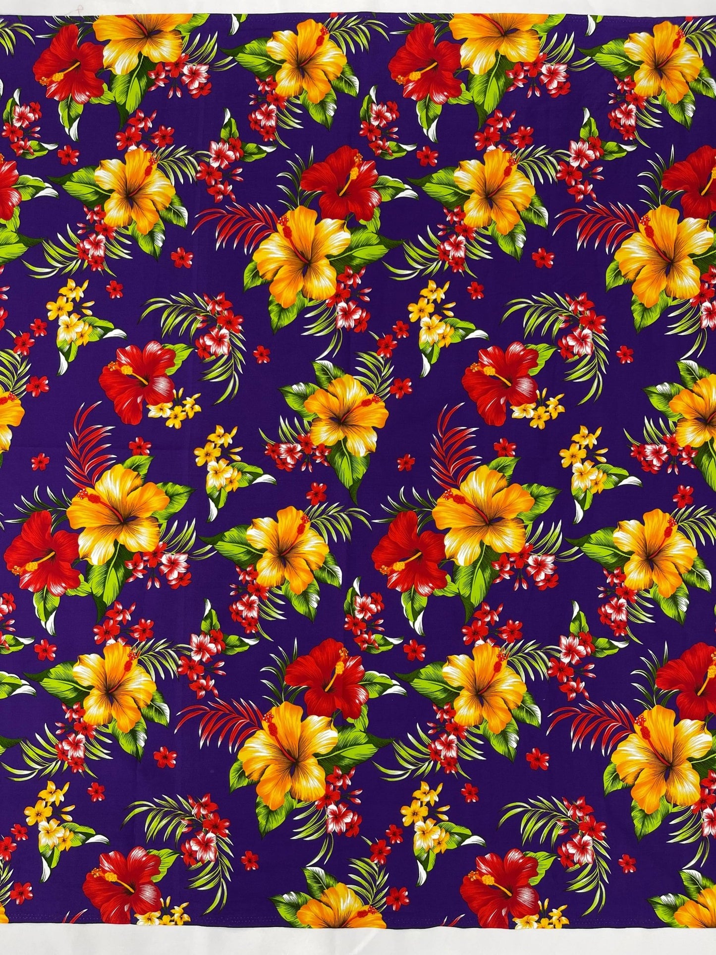Multi Color Hawaiian Hibiscus Floral Fabric| New Creations Fabric & Foam Inc. - New Creations Fabric & Foam Inc