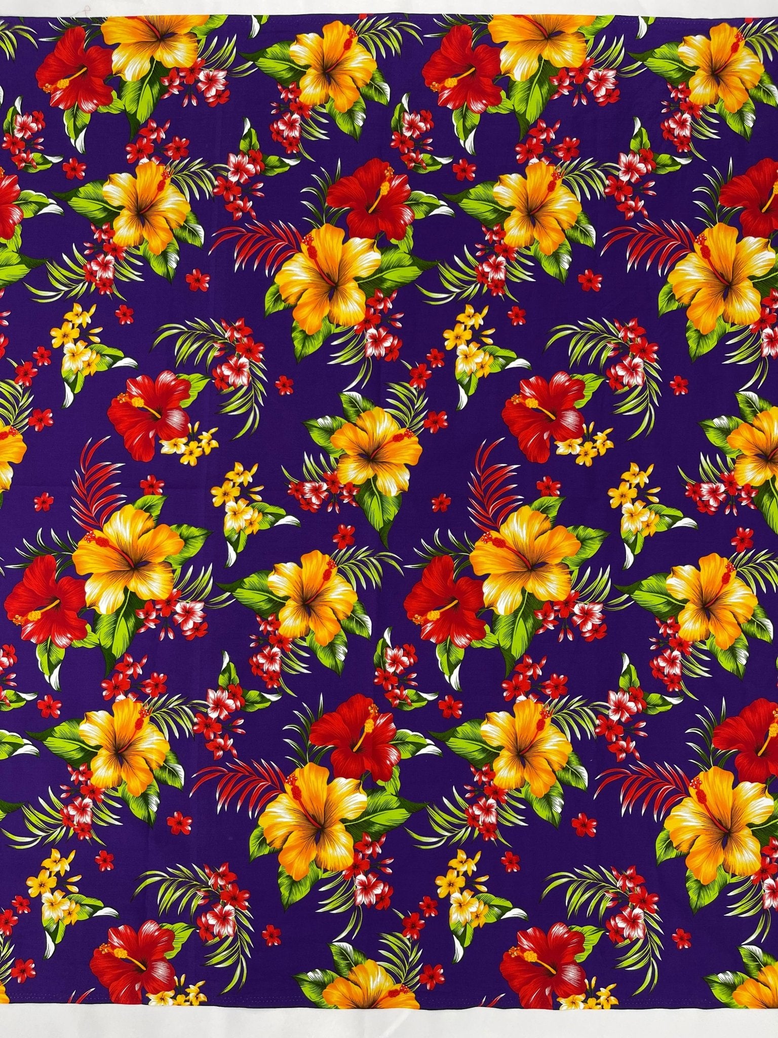 Multi Color Hawaiian Hibiscus Floral Fabric| New Creations Fabric & Foam Inc. - New Creations Fabric & Foam Inc