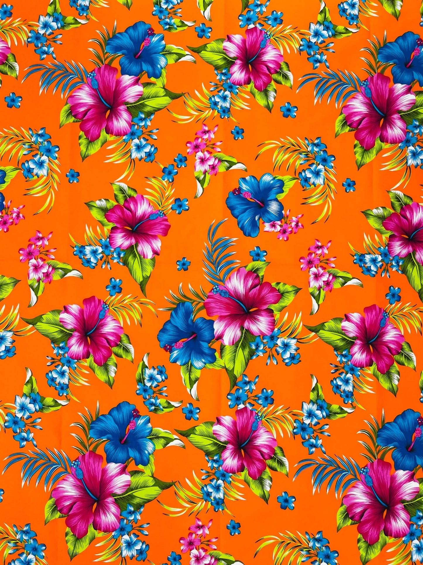 Multi Color Hawaiian Hibiscus Floral Fabric| New Creations Fabric & Foam Inc. - New Creations Fabric & Foam Inc