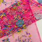 Multi Color Roses Glitter Design On A Mesh Lace Fabric| New Creations Fabric & Foam Inc - New Creations Fabric & Foam Inc