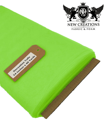 Neon Green Tutu Fabric Bolt Bridal Party Wedding Decoration, Wholesale Tulle, Party, Tulle Net. - New Creations Fabric & Foam Inc