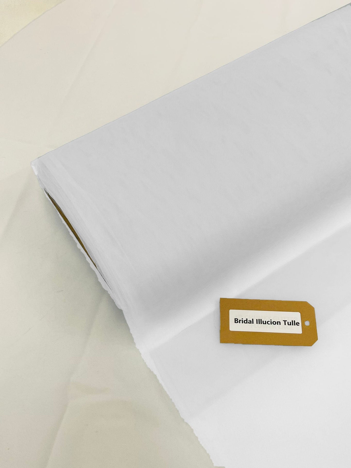 Off White - Bridal Illusion Tulle 108"Wide Polyester Premium Tulle Fabric Bolt, By The Roll. - New Creations Fabric & Foam Inc