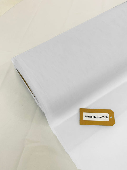 Off White - Bridal Illusion Tulle 108"Wide Polyester Premium Tulle Fabric Bolt, By The Roll. - New Creations Fabric & Foam Inc