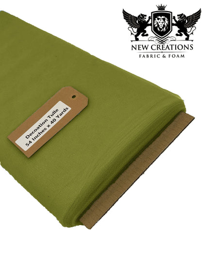 Olive Green Tutu Fabric Bolt Bridal Party Wedding Decoration, Wholesale Tulle, Party, Tulle Net. - New Creations Fabric & Foam Inc