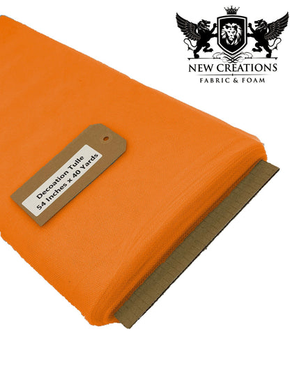 Orange Tutu Fabric Bolt Bridal Party Wedding Decoration, Wholesale Tulle, Party, Tulle Net. - New Creations Fabric & Foam Inc