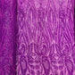 Paisley sequin design on a nude 4 way stretch mesh - prom - sold by the yard. - New Creations Fabric & Foam Inc