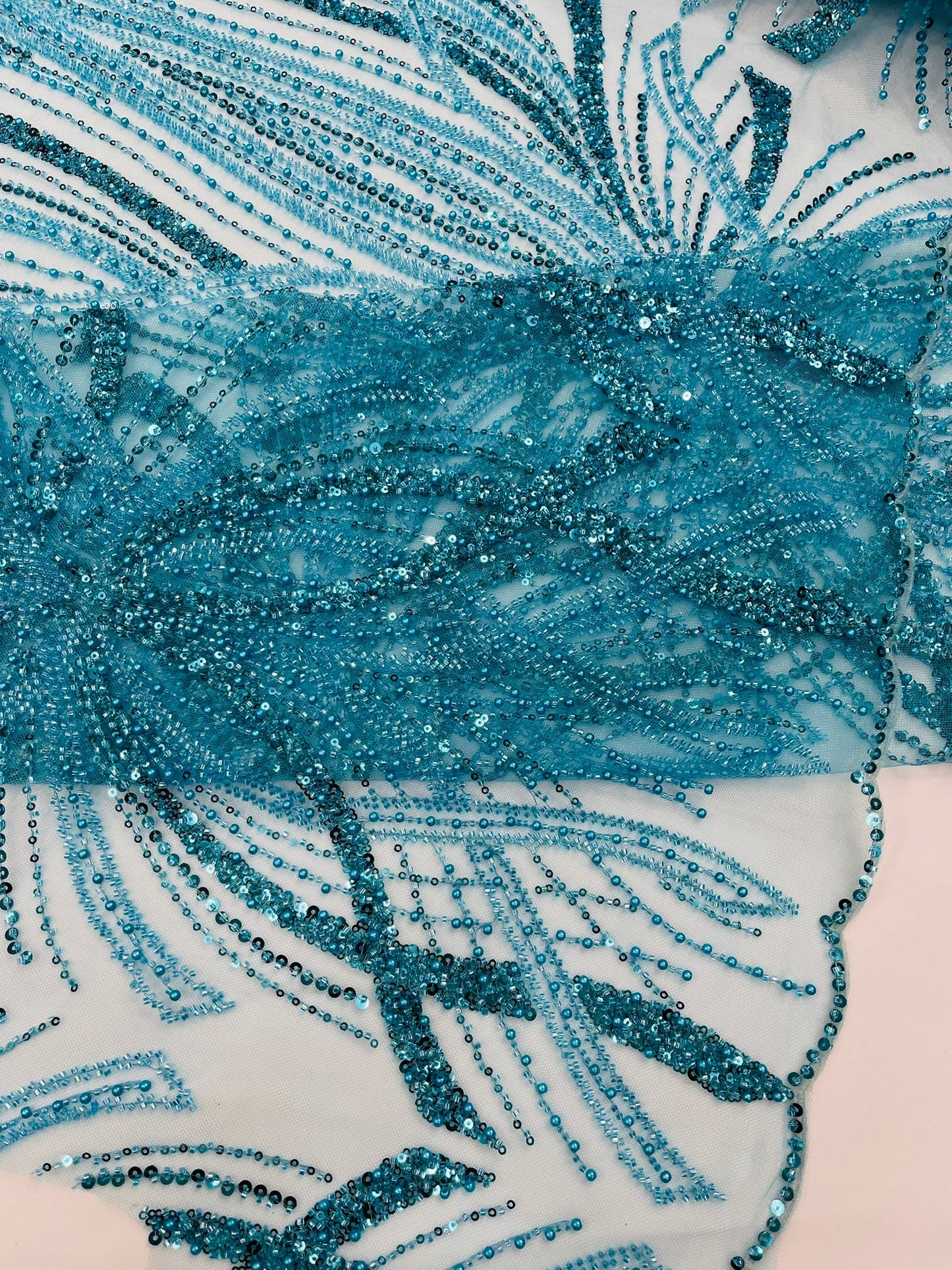 Palm Beaded Damask Design Fabric| New Creations Fabric & Foam Inc. - New Creations Fabric & Foam Inc