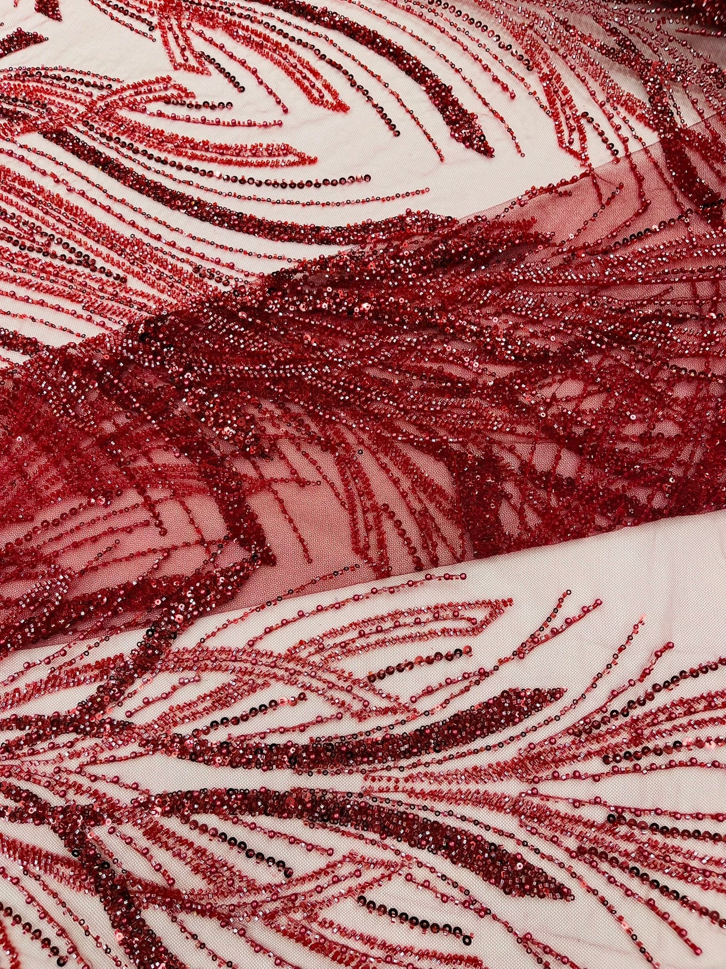 Palm Beaded Damask Design Fabric| New Creations Fabric & Foam Inc. - New Creations Fabric & Foam Inc