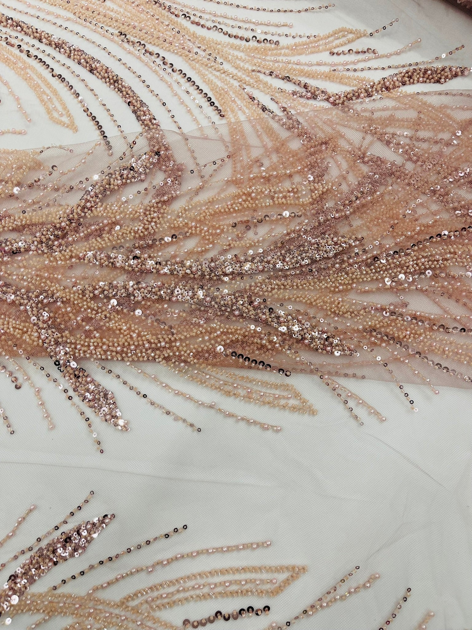 Palm Beaded Damask Design Fabric| New Creations Fabric & Foam Inc. - New Creations Fabric & Foam Inc