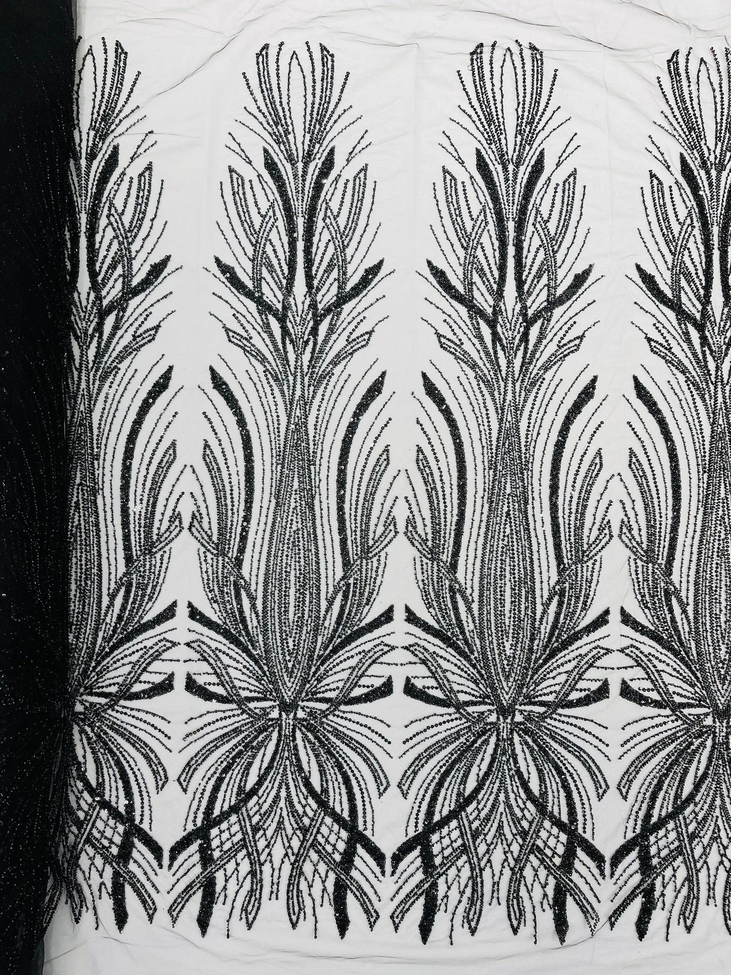 Palm Beaded Damask Design Fabric| New Creations Fabric & Foam Inc. - New Creations Fabric & Foam Inc