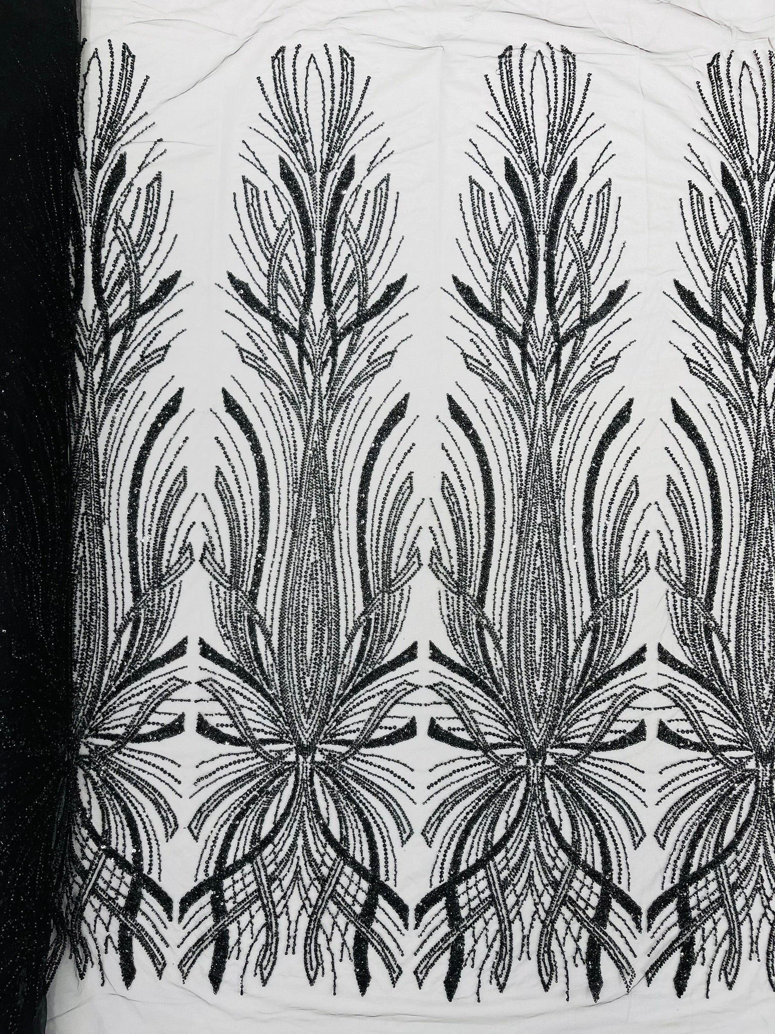 Palm Beaded Damask Design Fabric| New Creations Fabric & Foam Inc. - New Creations Fabric & Foam Inc