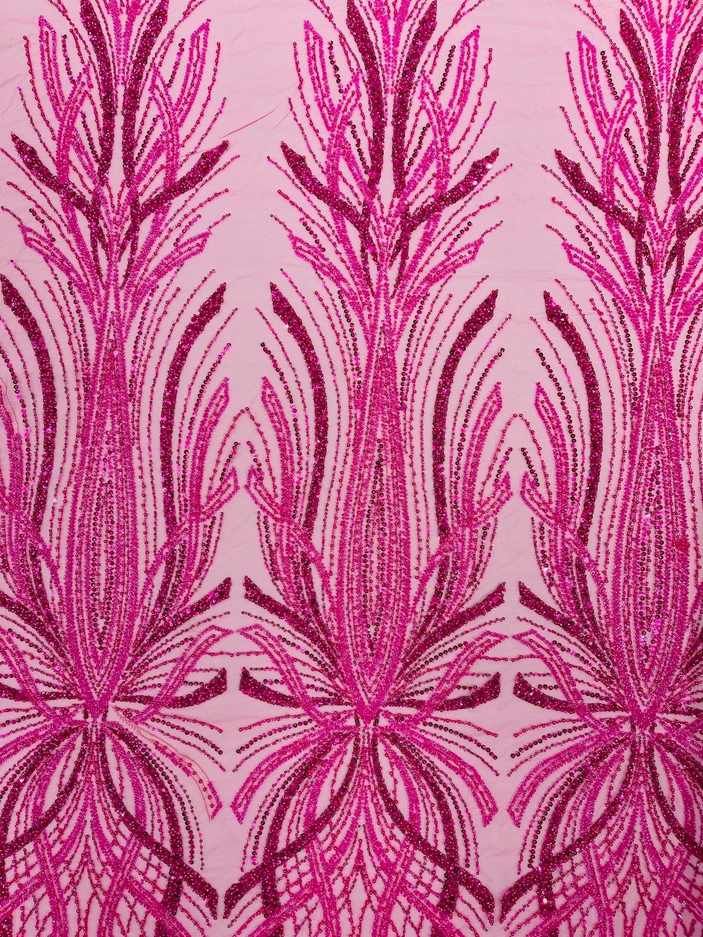 Palm Beaded Damask Design Fabric| New Creations Fabric & Foam Inc. - New Creations Fabric & Foam Inc