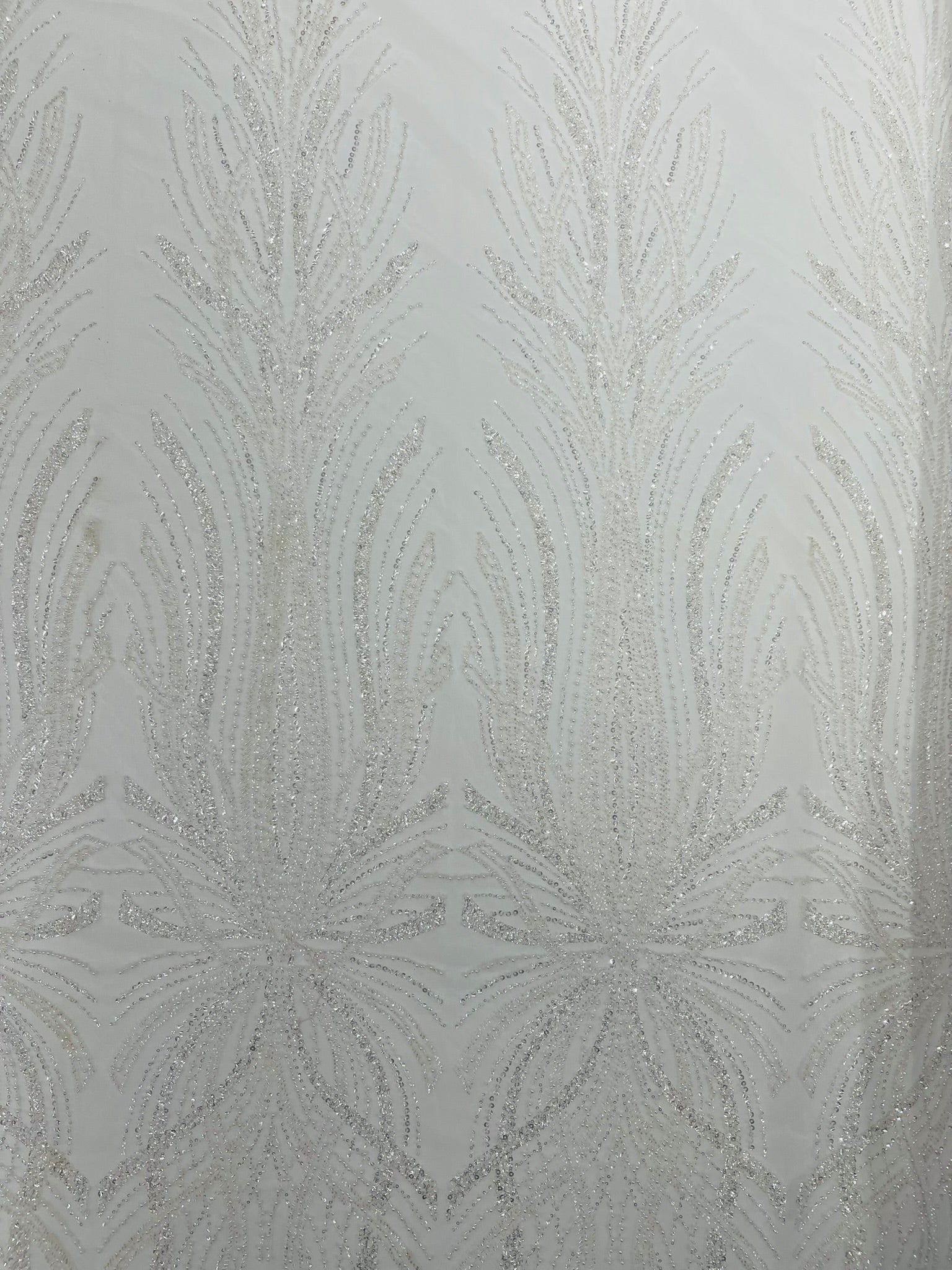 Palm Beaded Damask Design Fabric| New Creations Fabric & Foam Inc. - New Creations Fabric & Foam Inc
