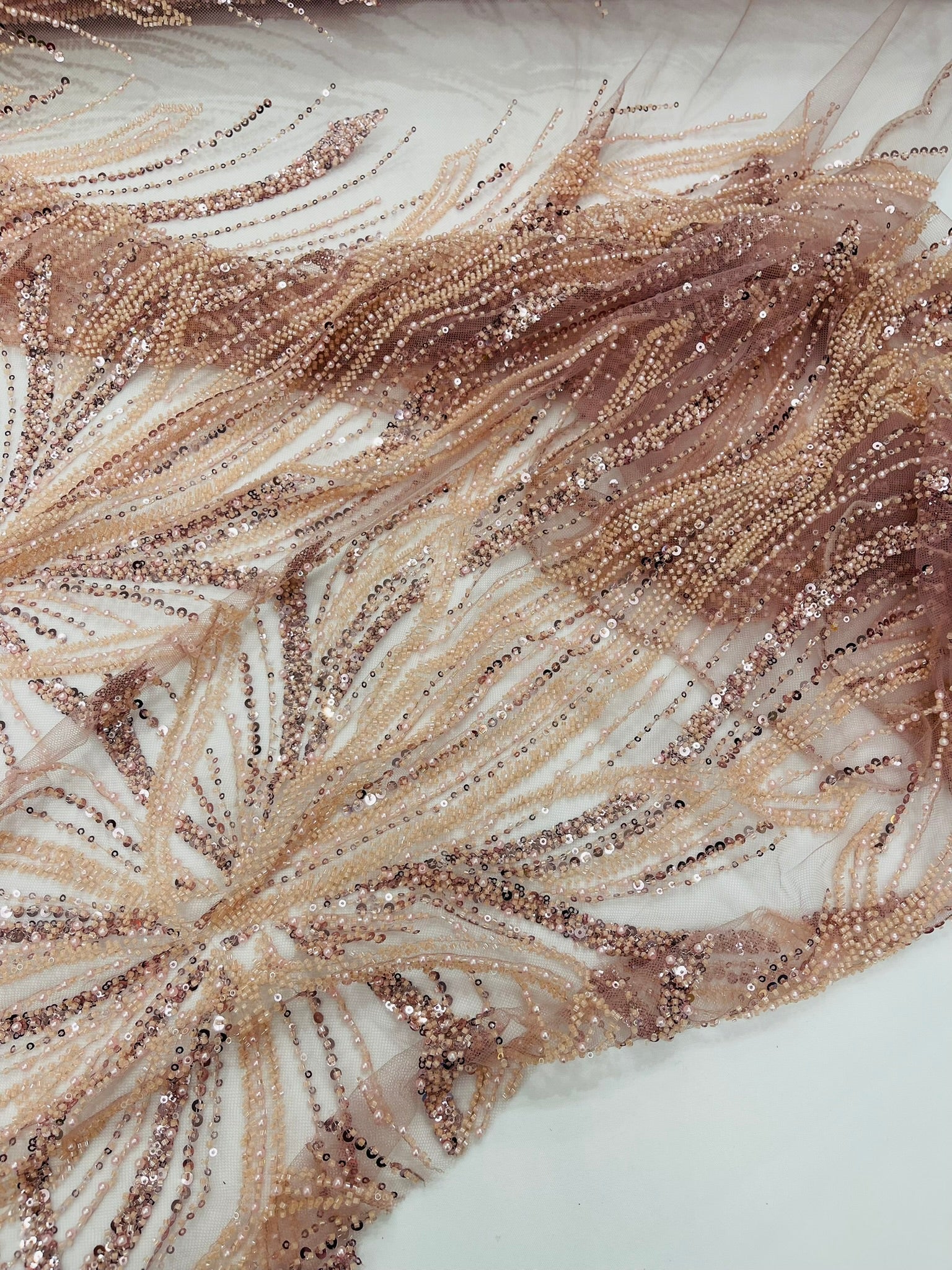 Palm Beaded Damask Design Fabric| New Creations Fabric & Foam Inc. - New Creations Fabric & Foam Inc