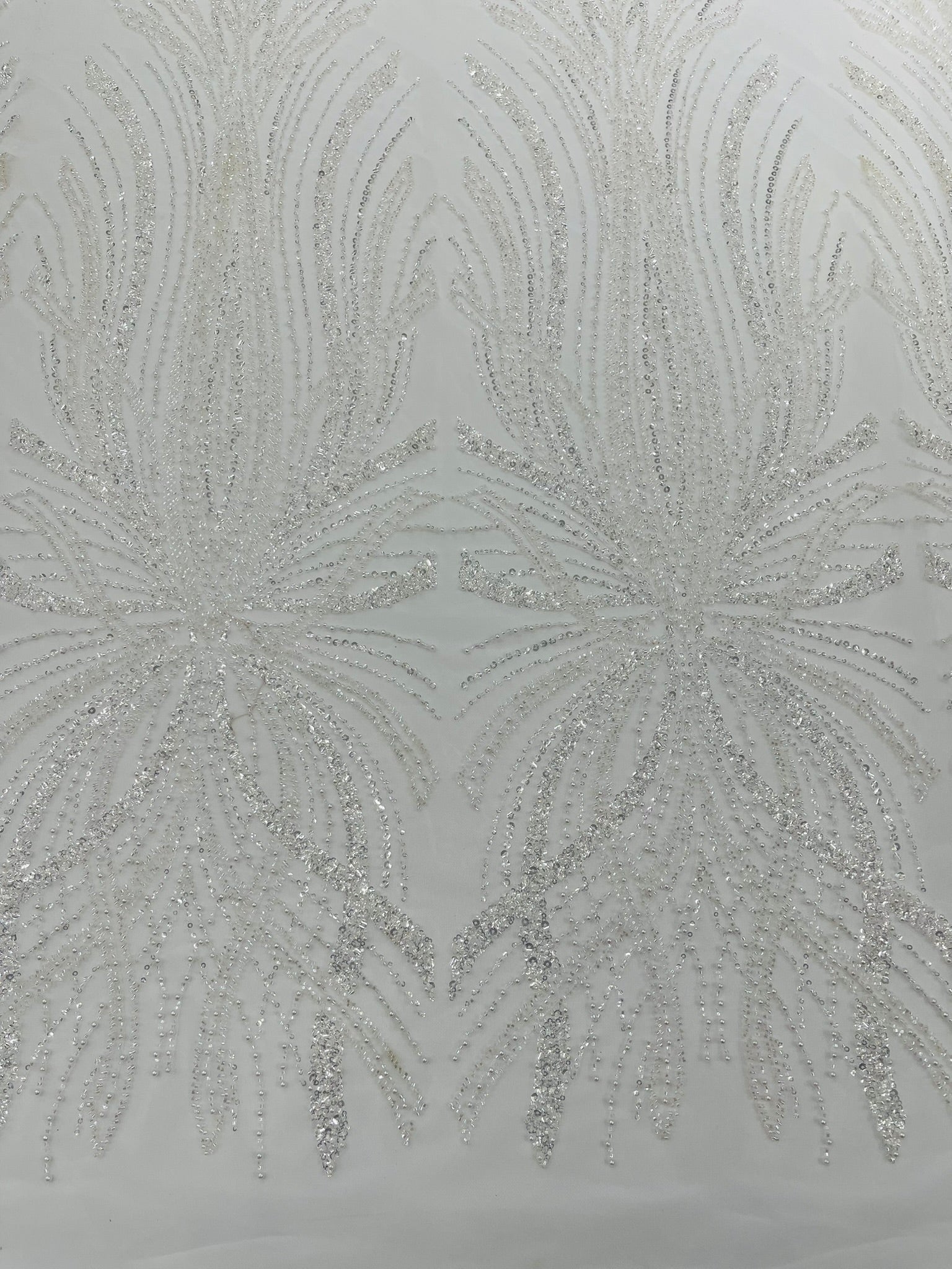 Palm Beaded Damask Design Fabric| New Creations Fabric & Foam Inc. - New Creations Fabric & Foam Inc