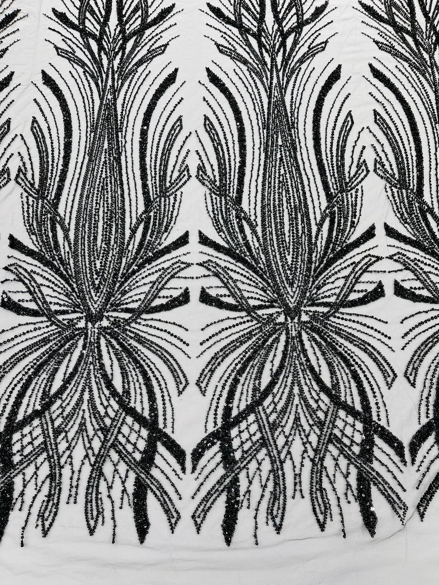 Palm Beaded Damask Design Fabric| New Creations Fabric & Foam Inc. - New Creations Fabric & Foam Inc