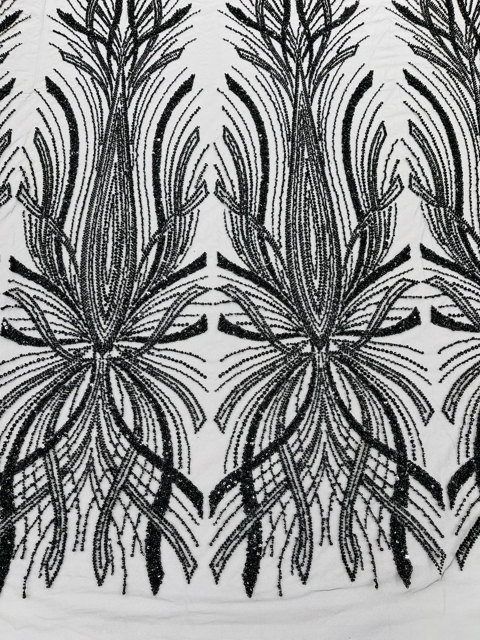 Palm Beaded Damask Design Fabric| New Creations Fabric & Foam Inc. - New Creations Fabric & Foam Inc