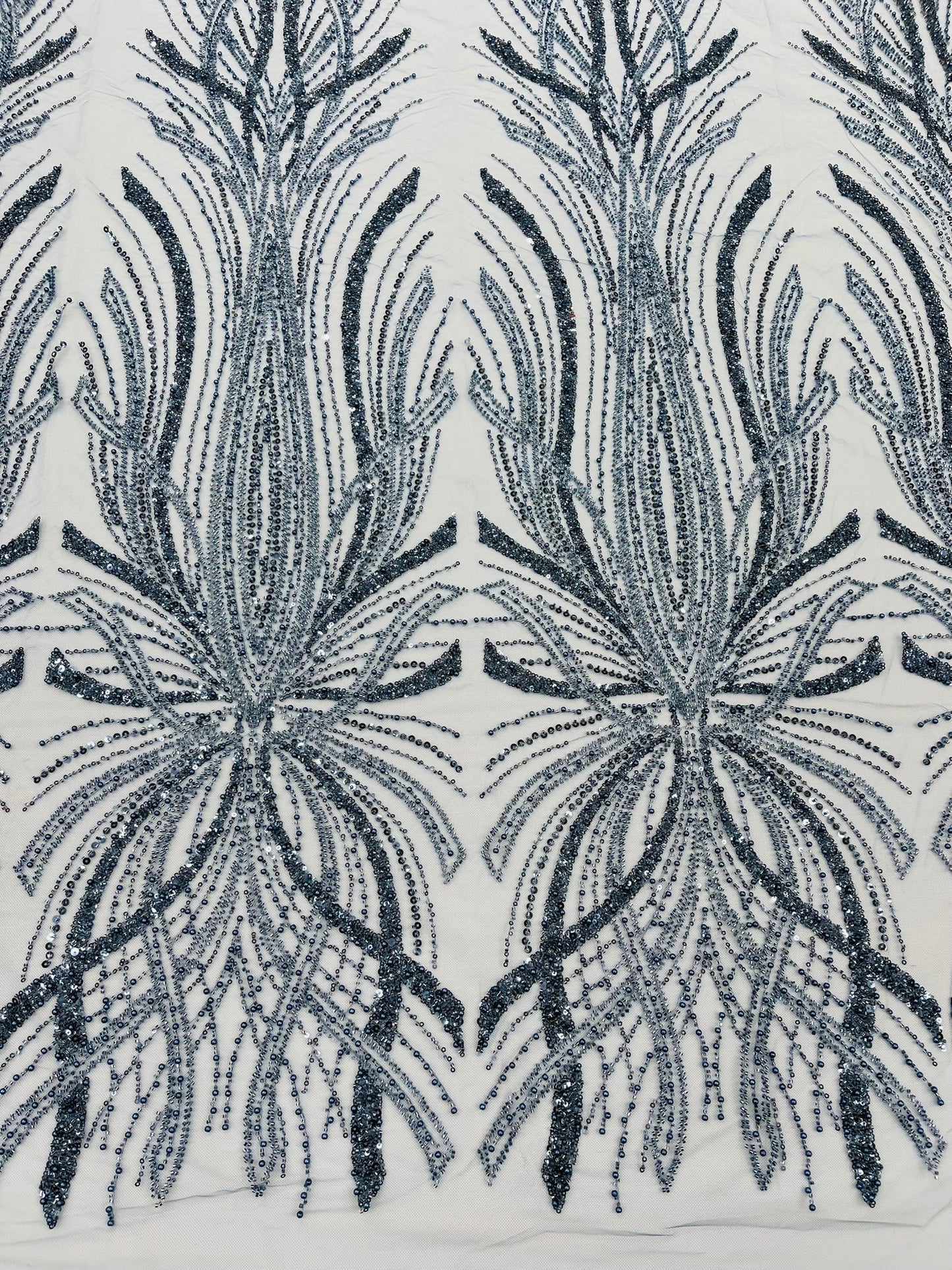 Palm Beaded Damask Design Fabric| New Creations Fabric & Foam Inc. - New Creations Fabric & Foam Inc