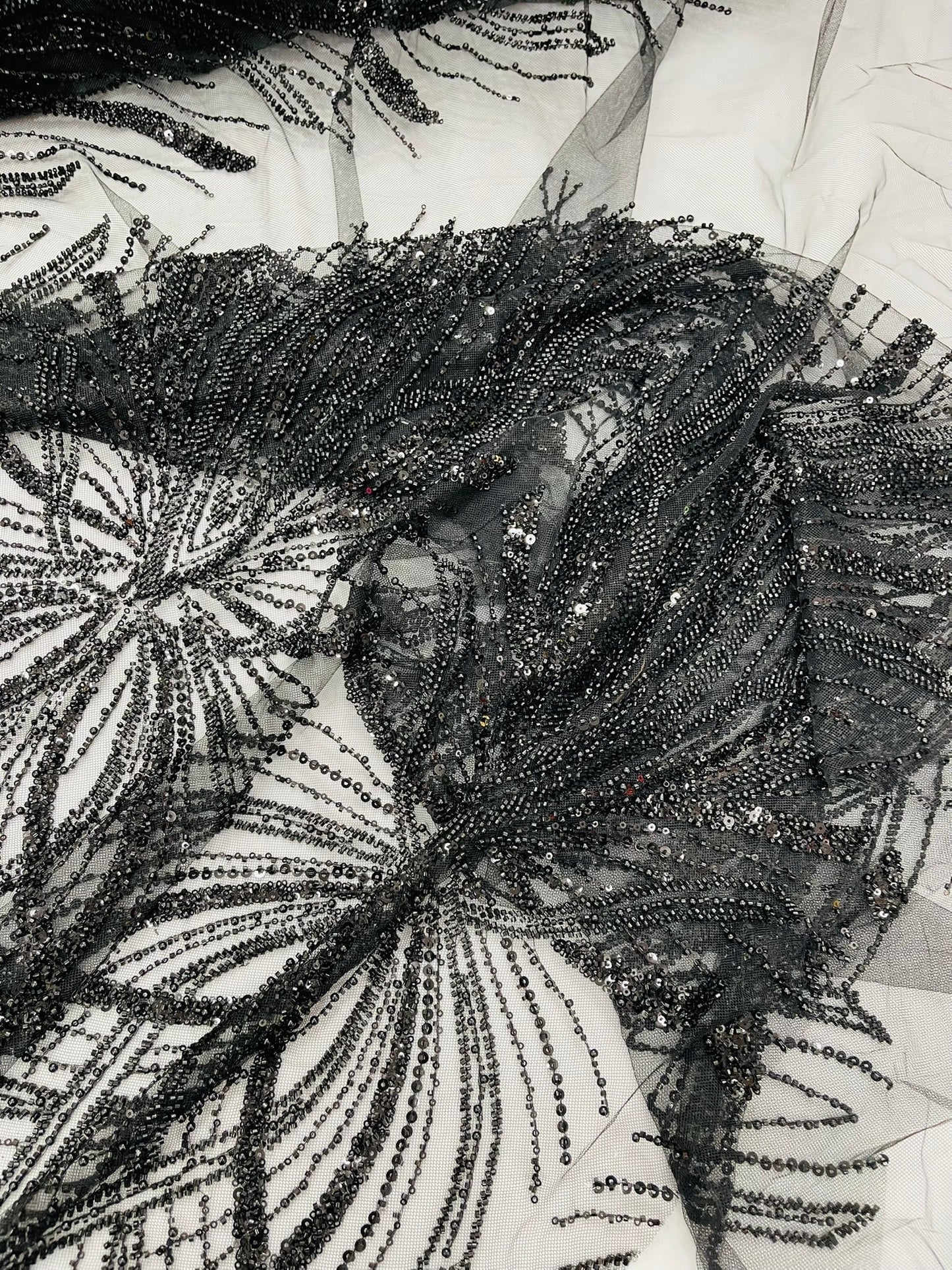 Palm Beaded Damask Design Fabric| New Creations Fabric & Foam Inc. - New Creations Fabric & Foam Inc