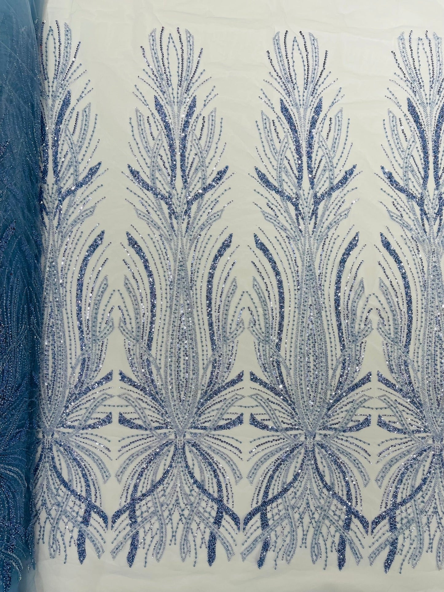 Palm Beaded Damask Design Fabric| New Creations Fabric & Foam Inc. - New Creations Fabric & Foam Inc