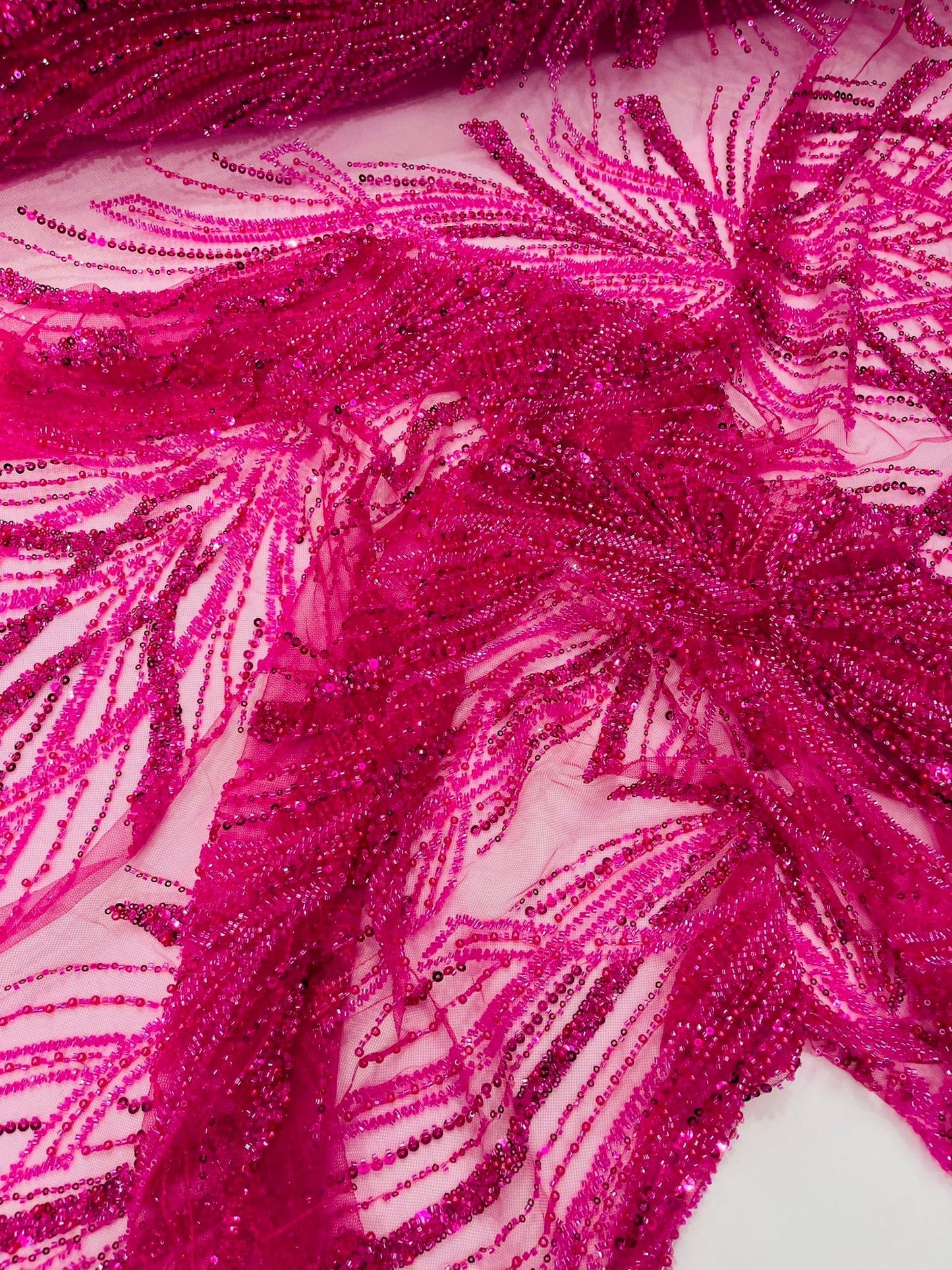 Palm Beaded Damask Design Fabric| New Creations Fabric & Foam Inc. - New Creations Fabric & Foam Inc