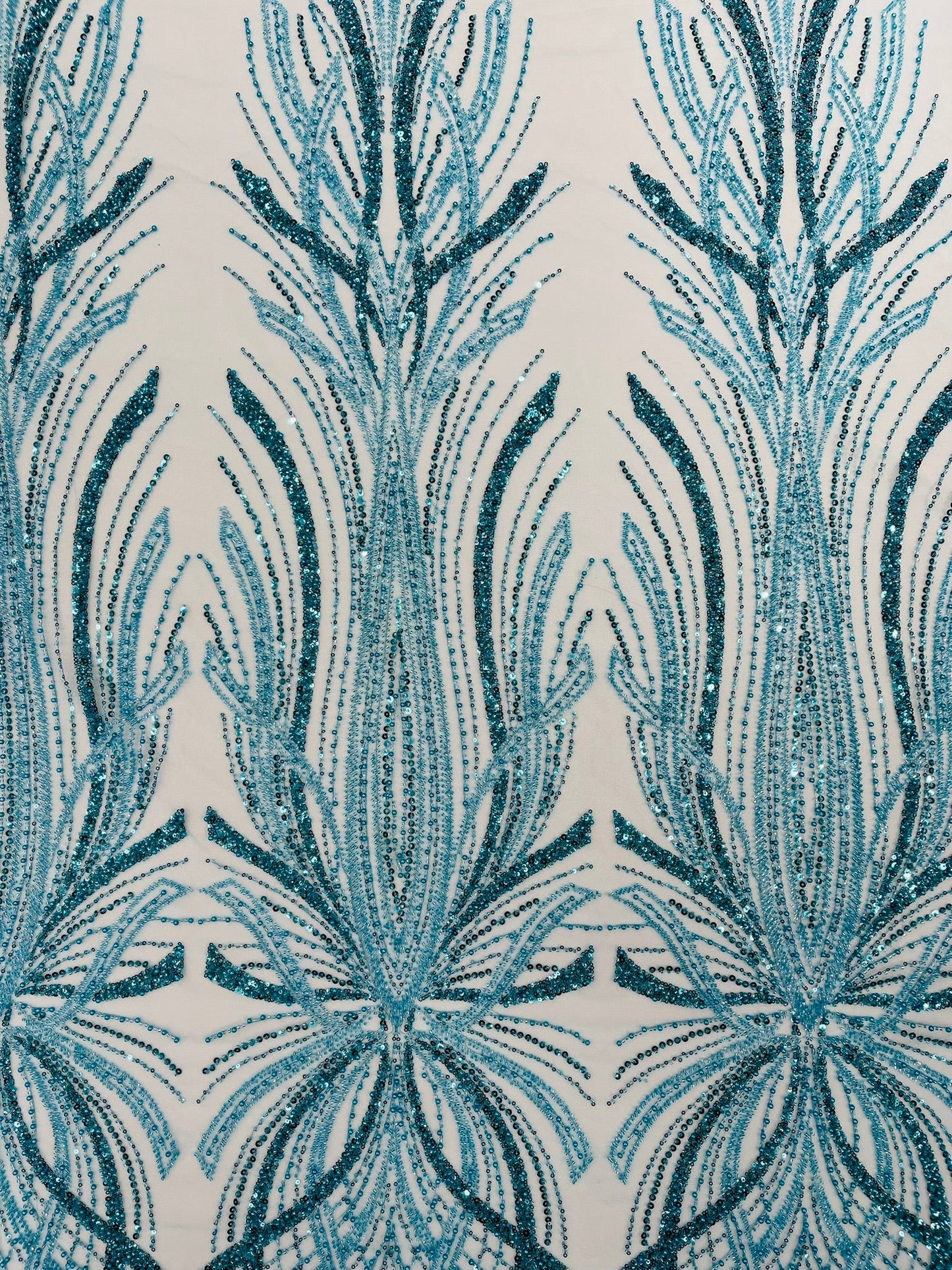 Palm Beaded Damask Design Fabric| New Creations Fabric & Foam Inc. - New Creations Fabric & Foam Inc