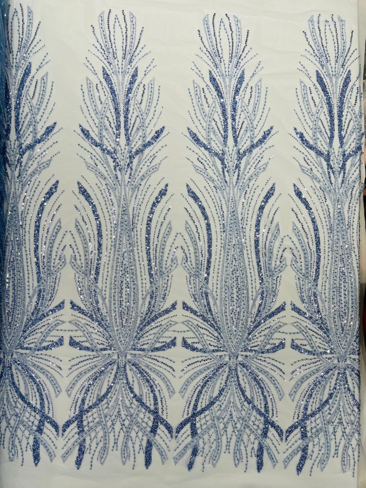 Palm Beaded Damask Design Fabric| New Creations Fabric & Foam Inc. - New Creations Fabric & Foam Inc