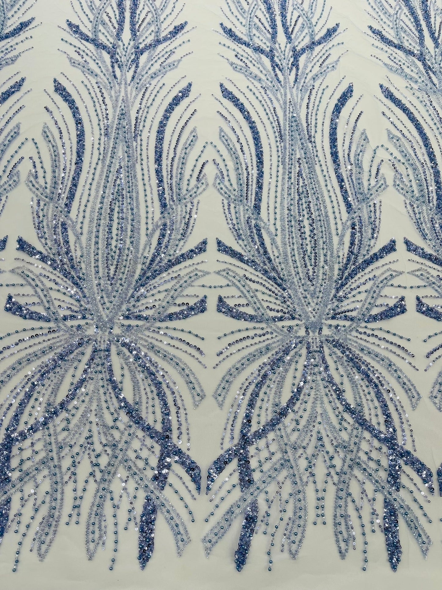 Palm Beaded Damask Design Fabric| New Creations Fabric & Foam Inc. - New Creations Fabric & Foam Inc
