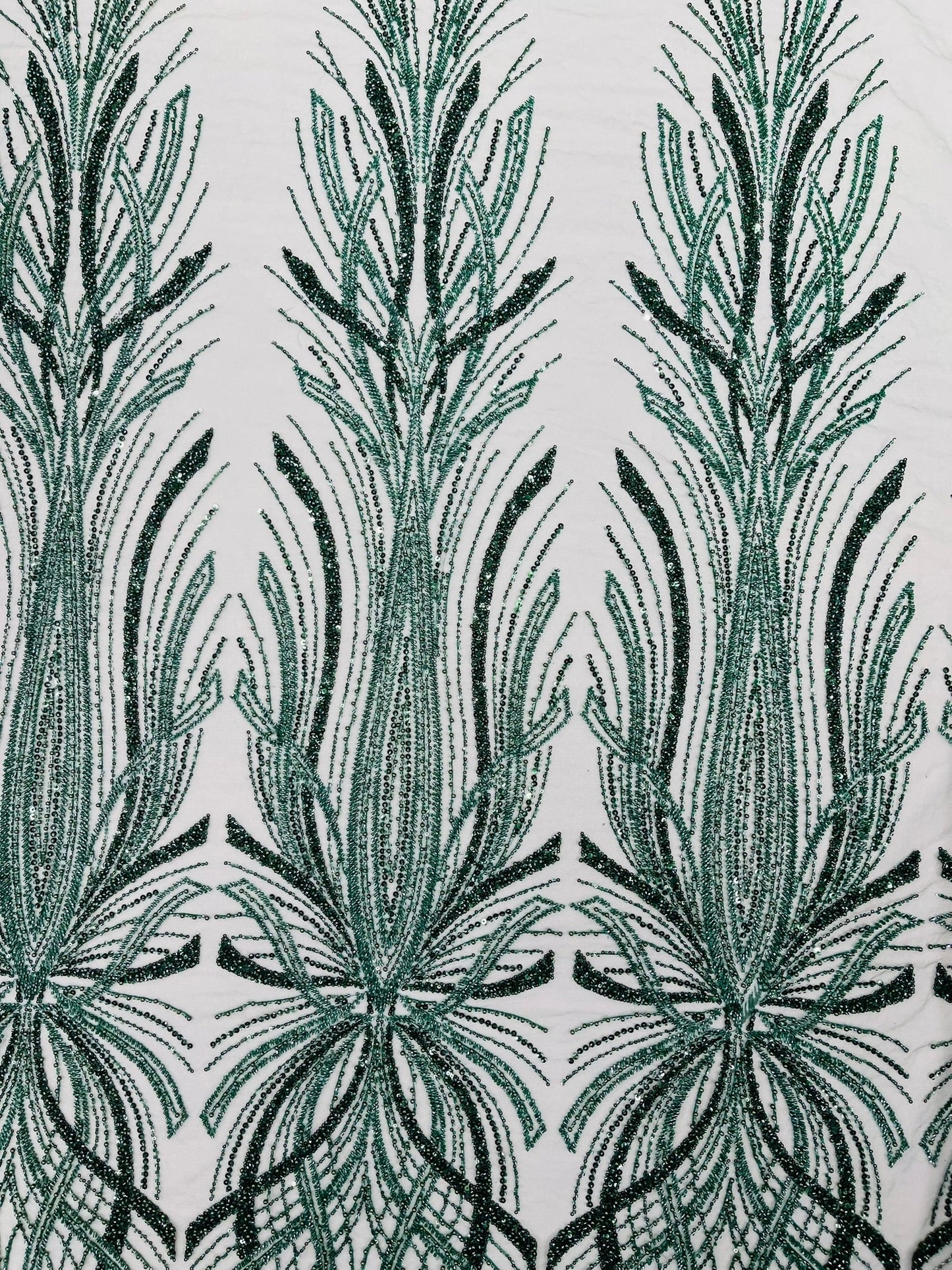 Palm Beaded Damask Design Fabric| New Creations Fabric & Foam Inc. - New Creations Fabric & Foam Inc