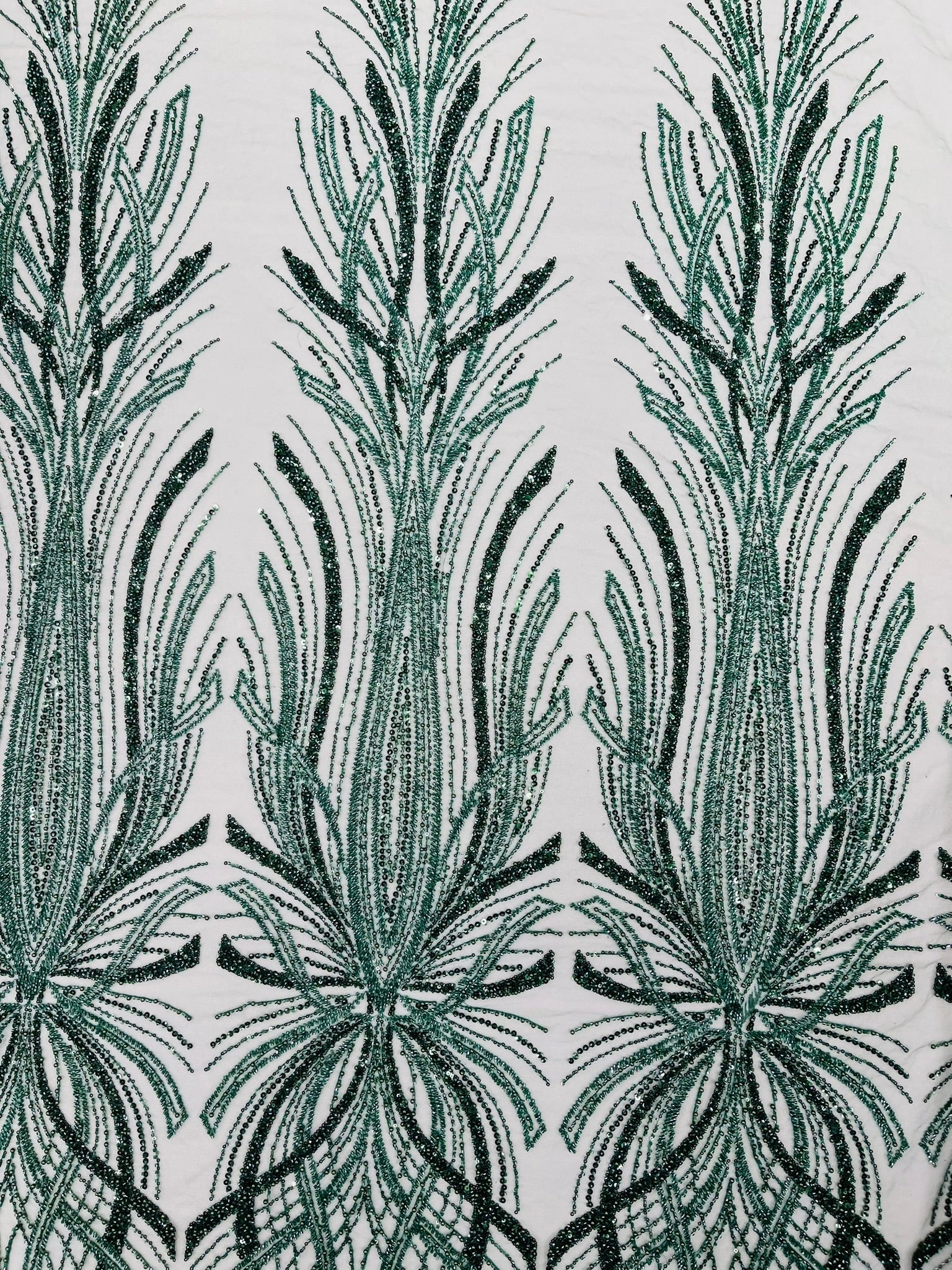 Palm Beaded Damask Design Fabric| New Creations Fabric & Foam Inc. - New Creations Fabric & Foam Inc