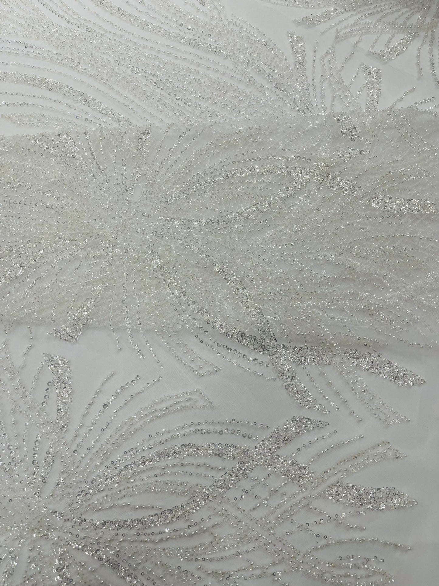 Palm Beaded Damask Design Fabric| New Creations Fabric & Foam Inc. - New Creations Fabric & Foam Inc