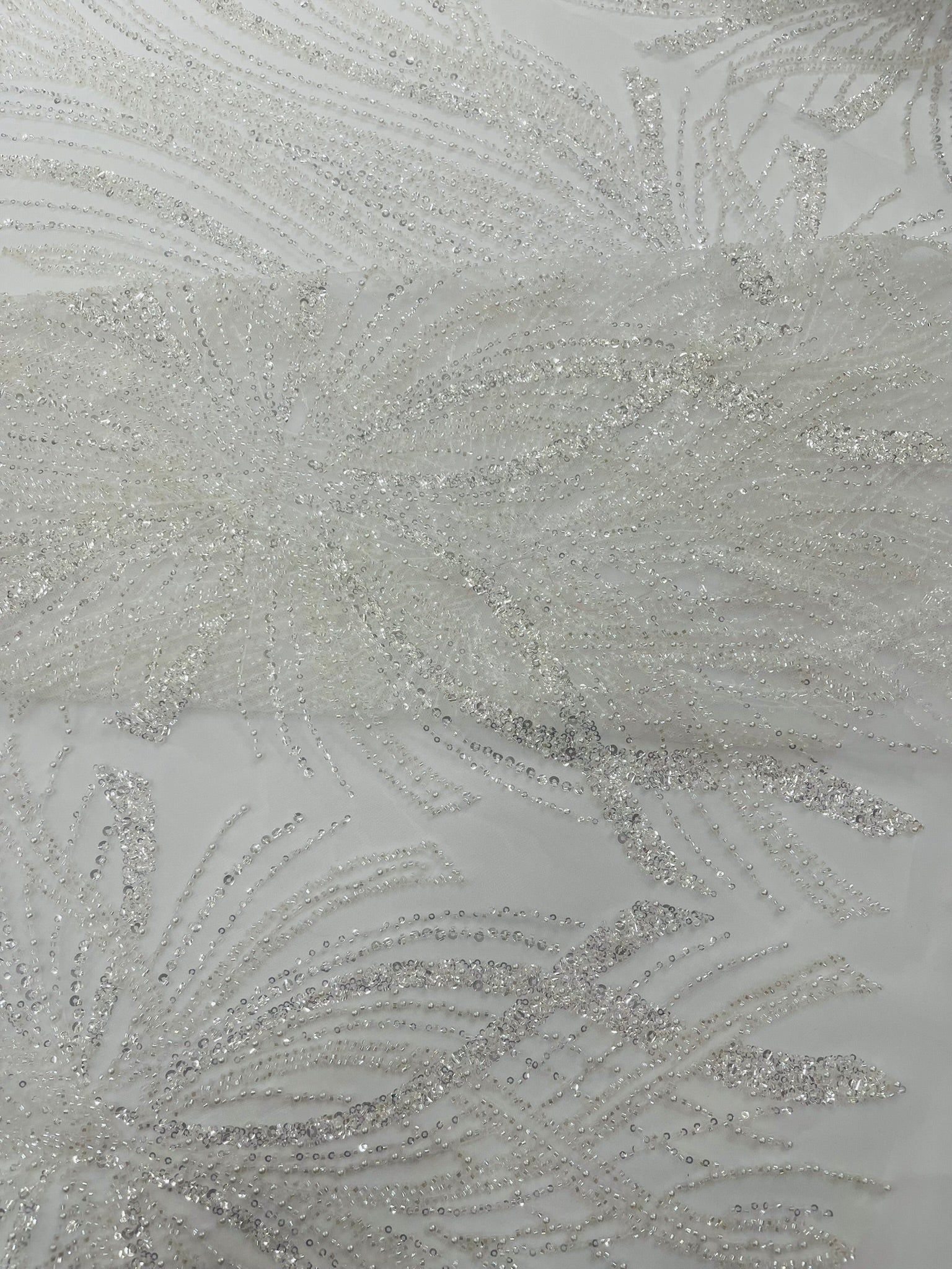 Palm Beaded Damask Design Fabric| New Creations Fabric & Foam Inc. - New Creations Fabric & Foam Inc