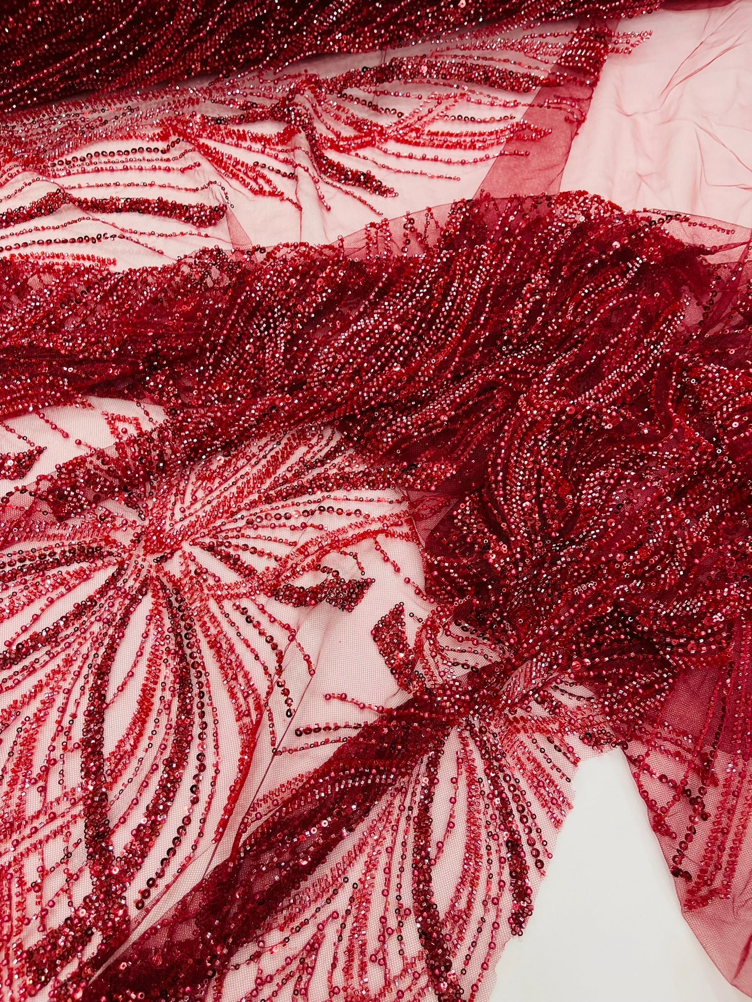 Palm Beaded Damask Design Fabric| New Creations Fabric & Foam Inc. - New Creations Fabric & Foam Inc