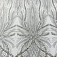 Palm Beaded Lace Fabric| Heavy Embroidered Design on 58" Mesh for Dresses - New Creations Fabric & Foam Inc