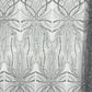Palm Beaded Lace Fabric| Heavy Embroidered Design on 58" Mesh for Dresses - New Creations Fabric & Foam Inc