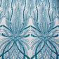 Palm Beaded Lace Fabric| Heavy Embroidered Design on 58" Mesh for Dresses - New Creations Fabric & Foam Inc