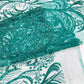Palm Vine Glitter Design On A Mesh Lace 54" Wide| New Creations Fabric & Foam Inc. - New Creations Fabric & Foam Inc