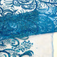 Palm Vine Glitter Design On A Mesh Lace 54" Wide| New Creations Fabric & Foam Inc. - New Creations Fabric & Foam Inc