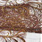 Palm Vine Glitter Design On A Mesh Lace 54" Wide| New Creations Fabric & Foam Inc. - New Creations Fabric & Foam Inc