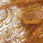 Palm Vine Glitter Design On A Mesh Lace 54" Wide| New Creations Fabric & Foam Inc. - New Creations Fabric & Foam Inc
