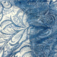 Palm Vine Glitter Design On A Mesh Lace 54" Wide| New Creations Fabric & Foam Inc. - New Creations Fabric & Foam Inc