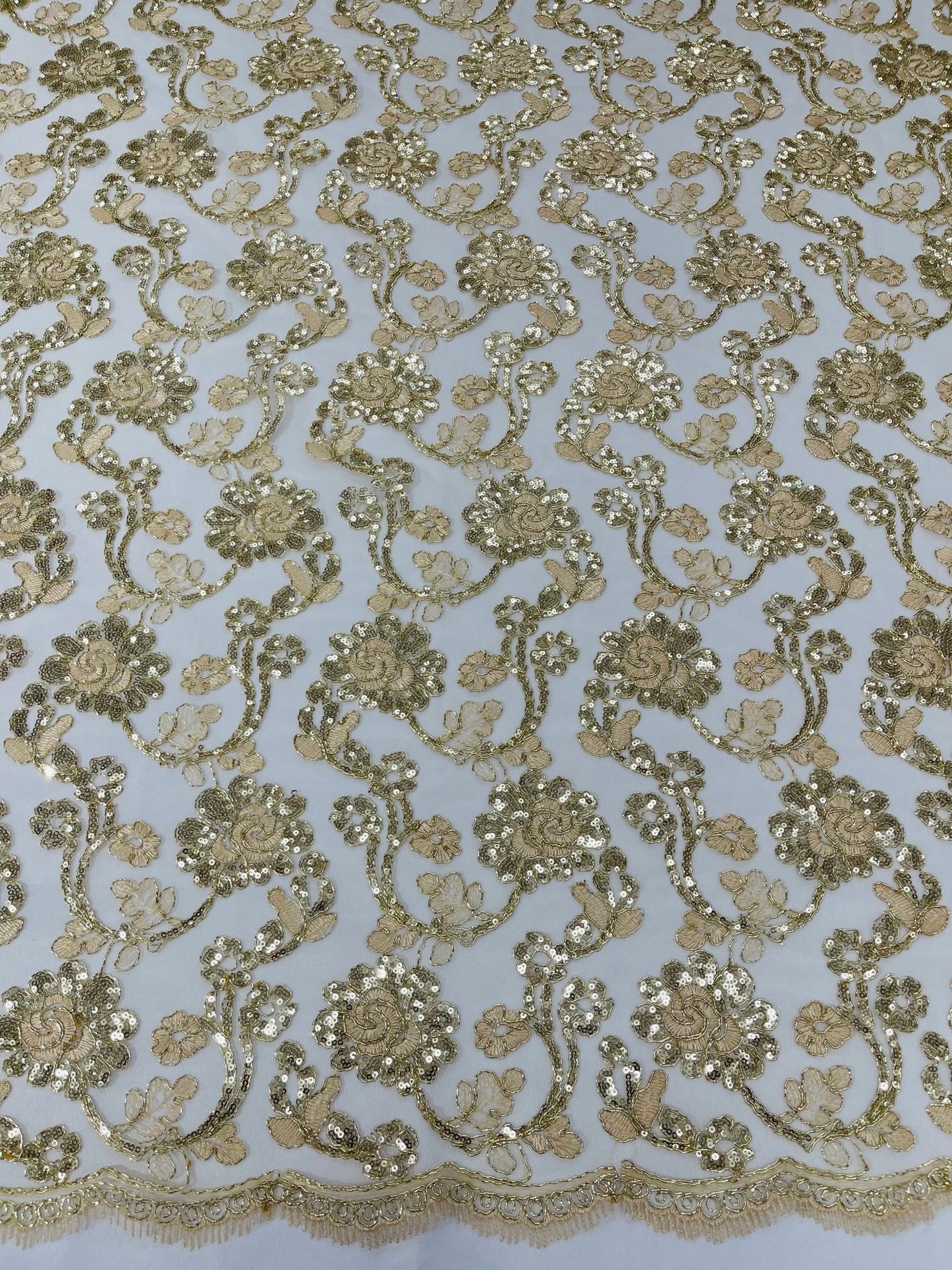 PAMELA FLORAL EMBRIDERY LACE (By The Yard) - New Creations Fabric & Foam Inc