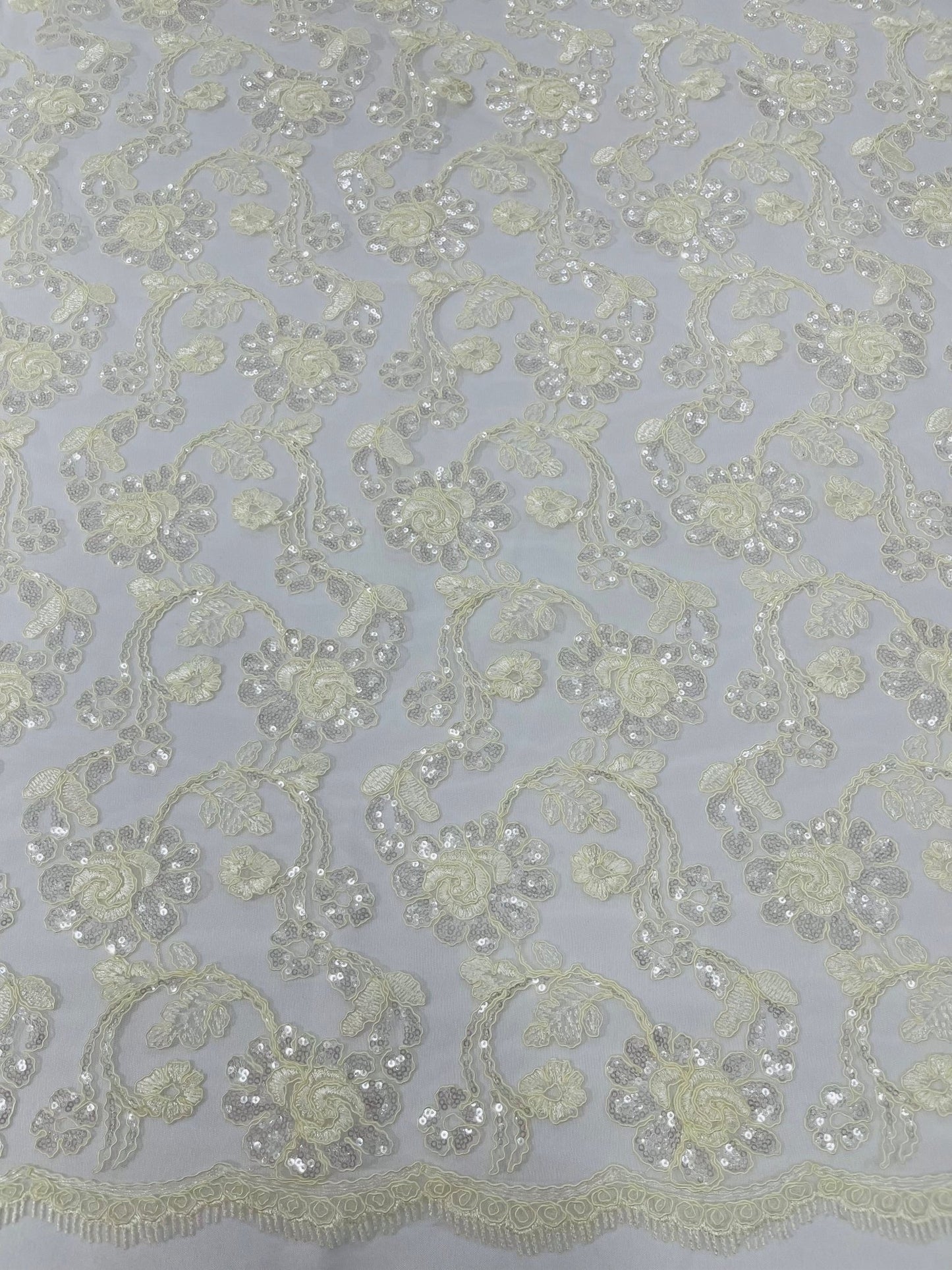 PAMELA FLORAL EMBRIDERY LACE (By The Yard) - New Creations Fabric & Foam Inc
