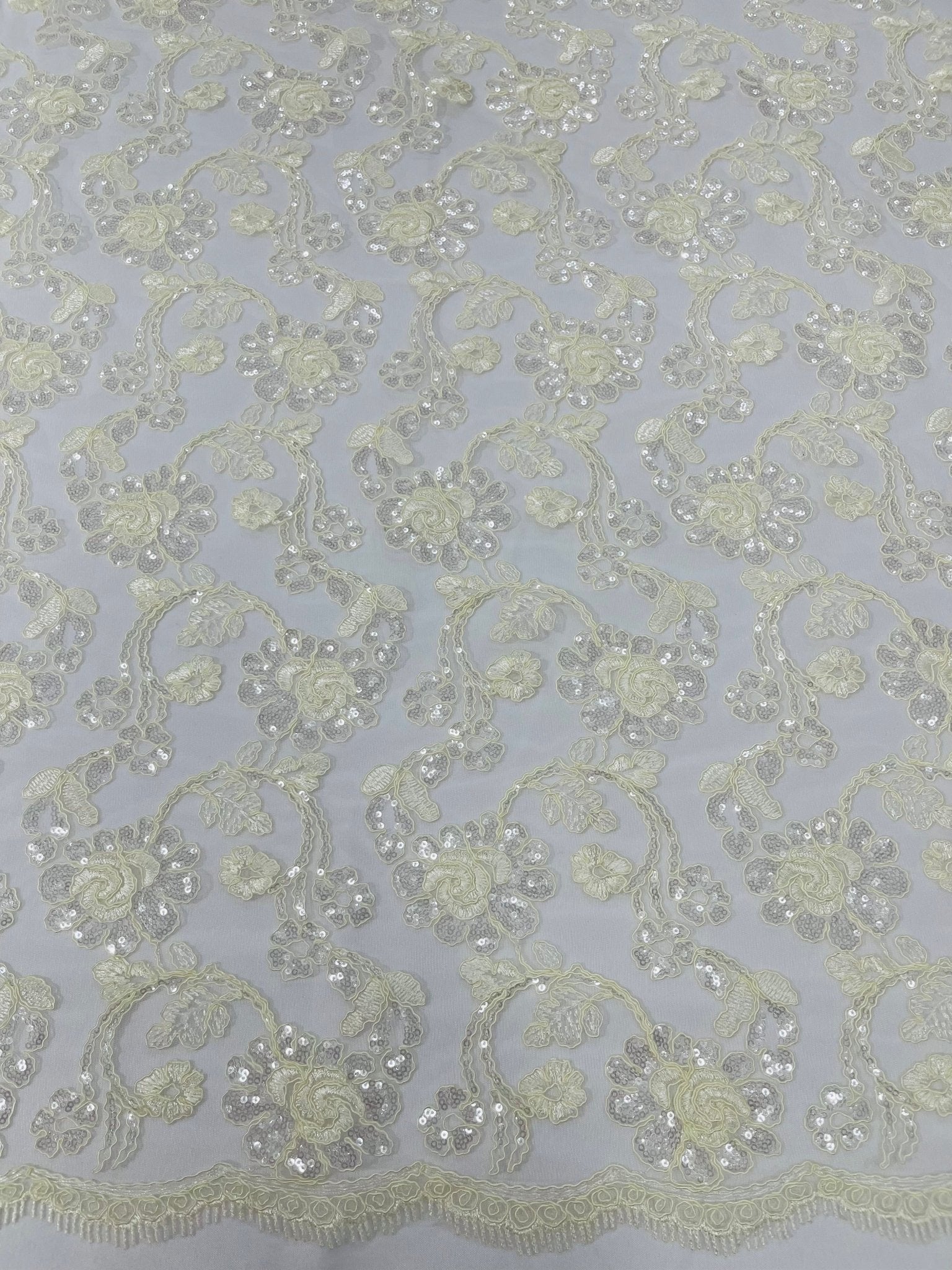 PAMELA FLORAL EMBRIDERY LACE (By The Yard) - New Creations Fabric & Foam Inc