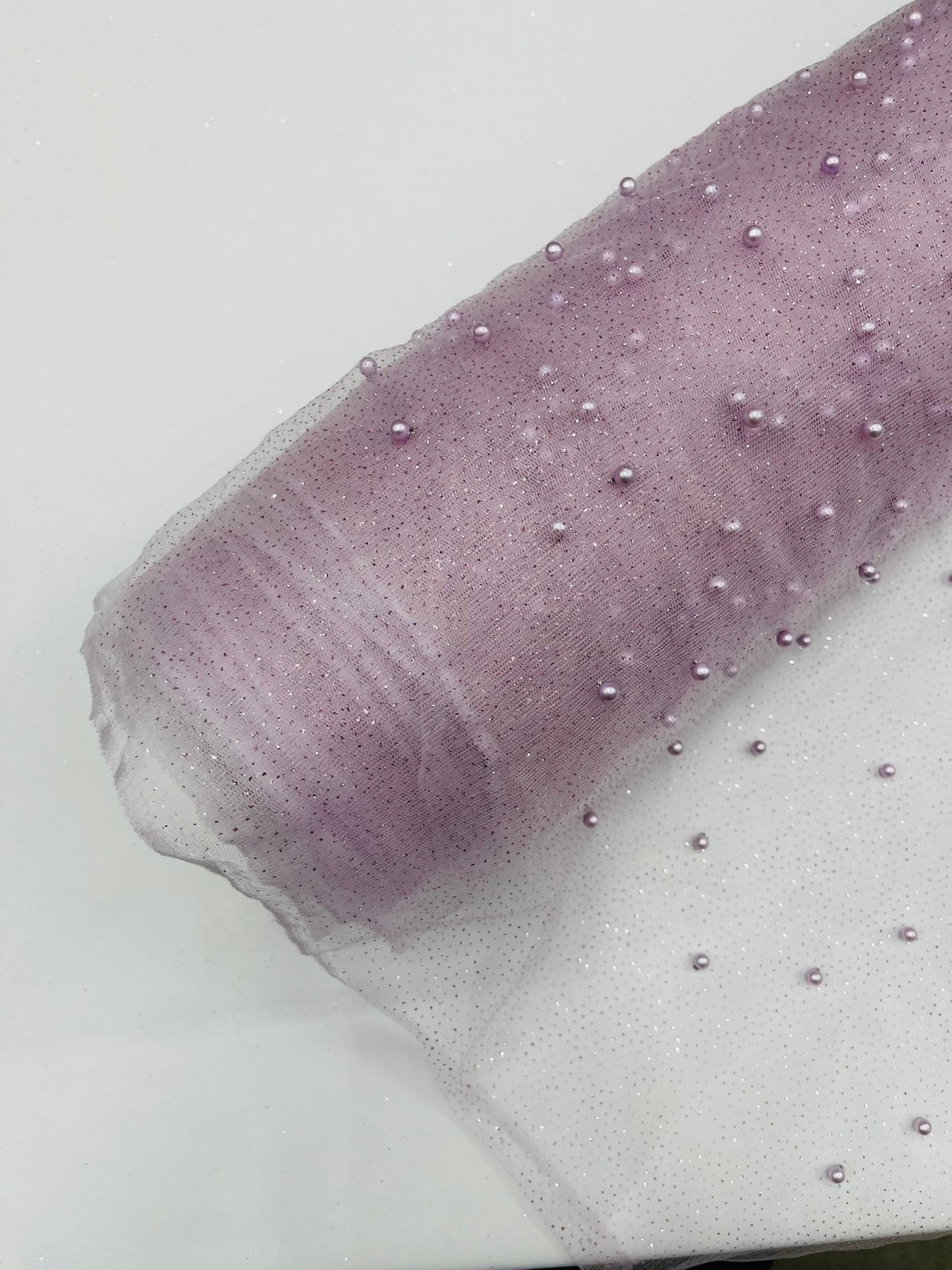 Pearl Glitter Studded Mesh Fabric| New Creations Fabric & Foam Inc. - New Creations Fabric & Foam Inc