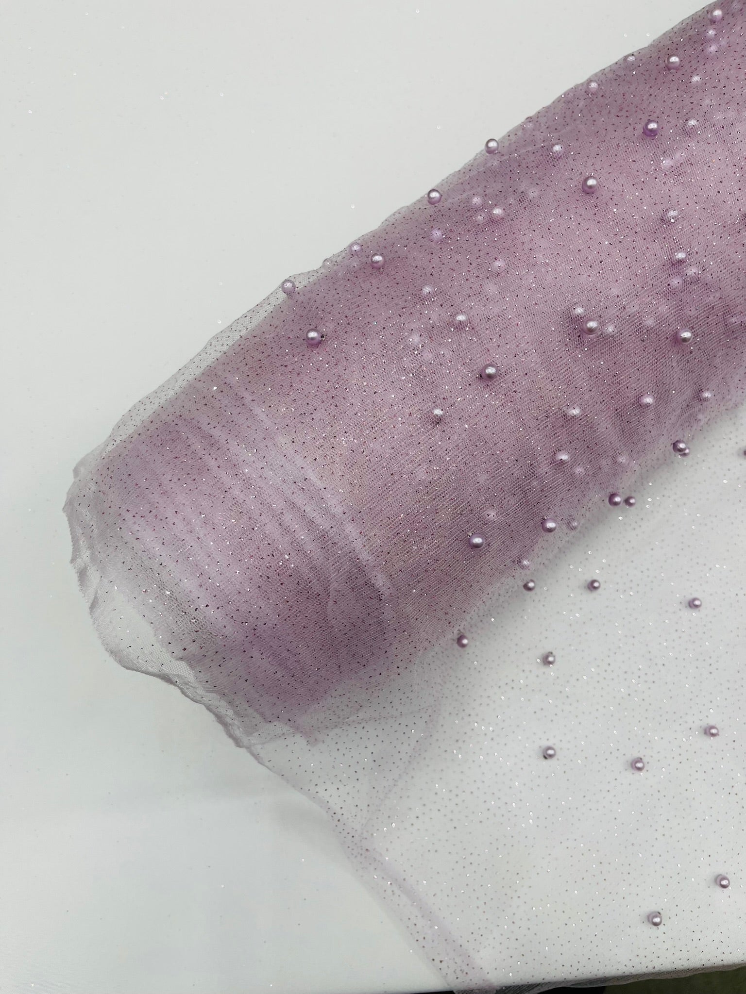 Pearl Glitter Studded Mesh Fabric| New Creations Fabric & Foam Inc. - New Creations Fabric & Foam Inc