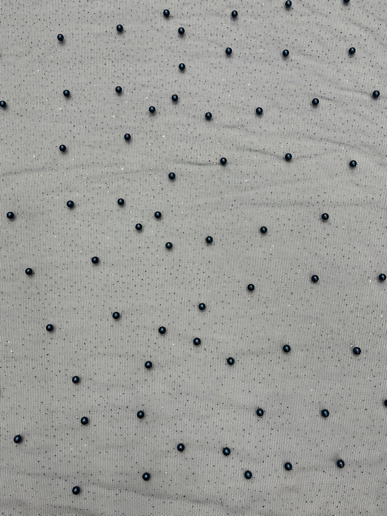 Pearl Glitter Studded Mesh Fabric| New Creations Fabric & Foam Inc. - New Creations Fabric & Foam Inc